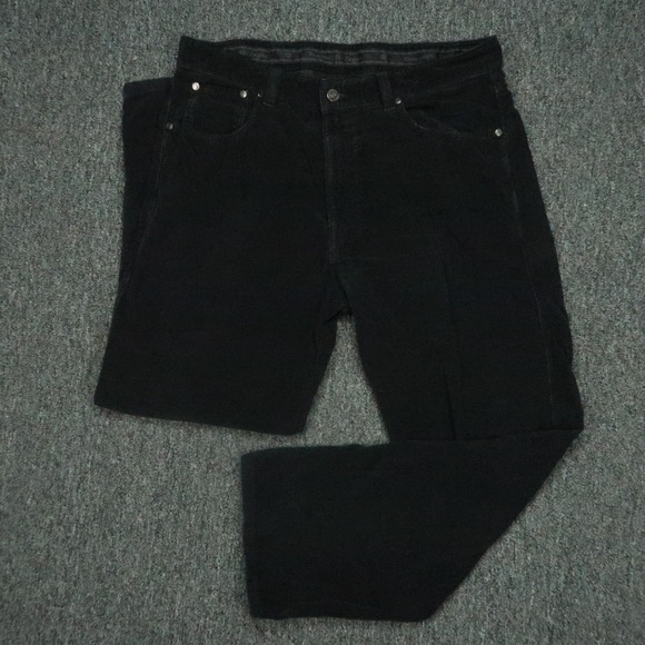 Ermenegildo Zegna Pants Mens 34x28 Black Corduroy Chino Trouser Italy